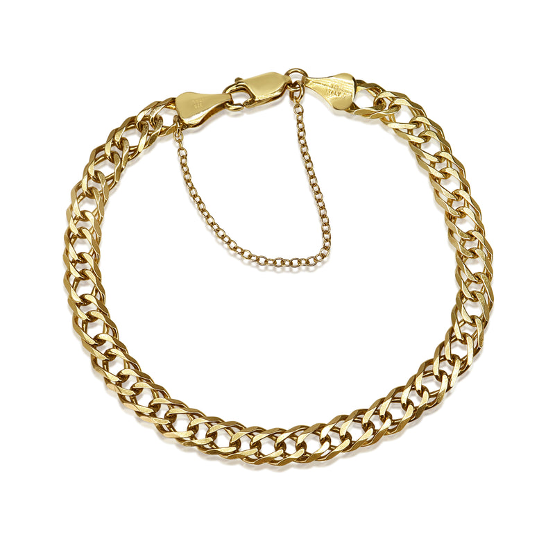 9ct Yellow Gold Flat Curb Link Bracelet