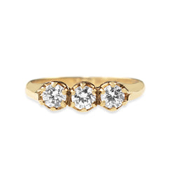 9ct Yellow Gold Cubic Zirconia 3 Stone Ring
