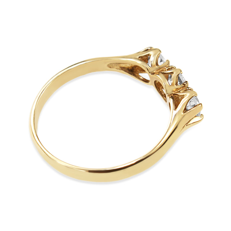 9ct Yellow Gold Cubic Zirconia 3 Stone Ring