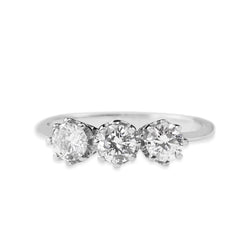 9ct White Gold Cubic Zirconia 3 Stone Ring