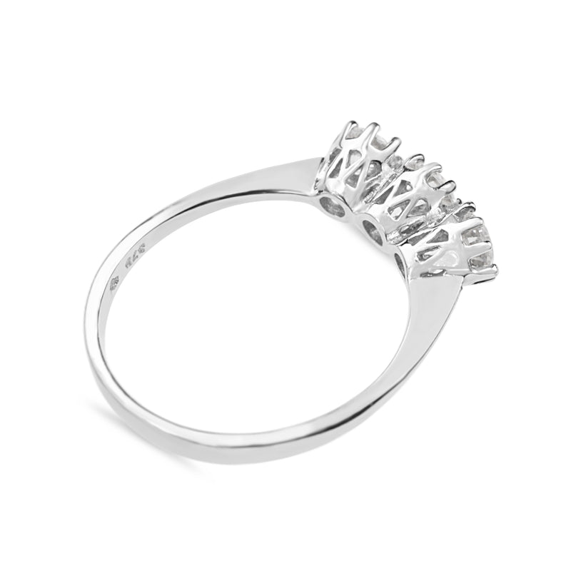 9ct White Gold Cubic Zirconia 3 Stone Ring