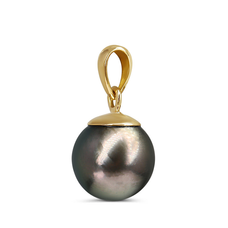 18ct Yellow Gold 12.2mm Tahitian Pearl Pendant