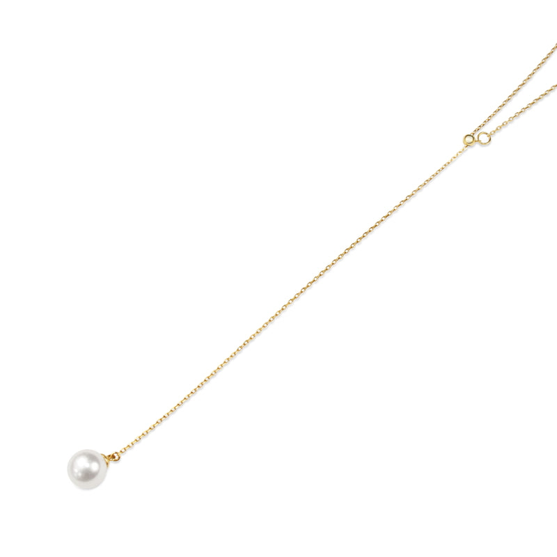 18ct Yellow Gold Fresh Water Pearl Lariat Style Necklace