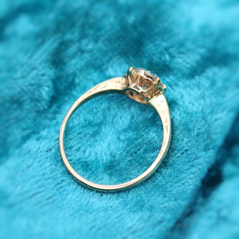 18ct Yellow Gold Old Cut Diamond Solitaire Ring