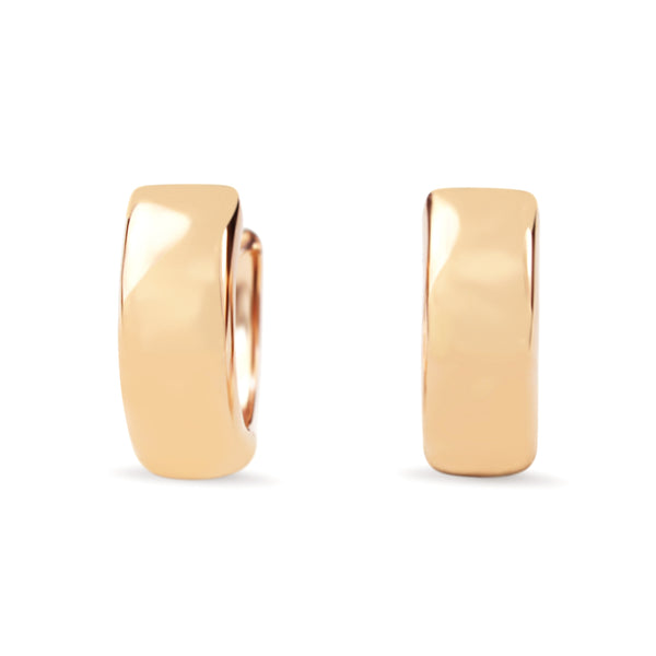 9ct Rose Gold Thick Huggie Hoop Earrings