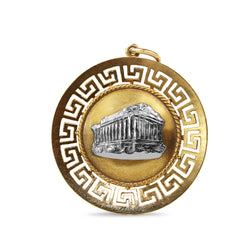 18ct Yellow and White Gold Greek Parthenon Pendant