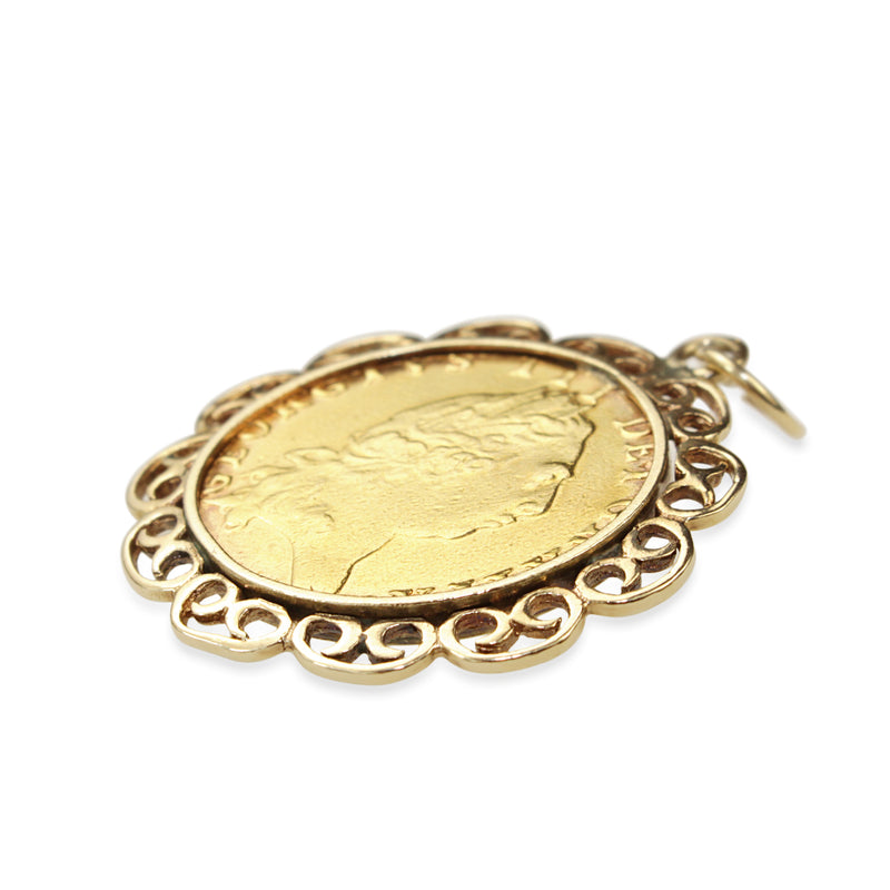 22ct Sovereign from 1798 in 14ct Yellow Gold Pendant Case