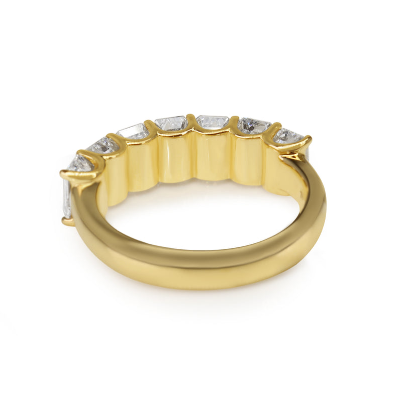 18ct Yellow Gold Emerald Cut Lab Grown Diamond 7 Stone Ring