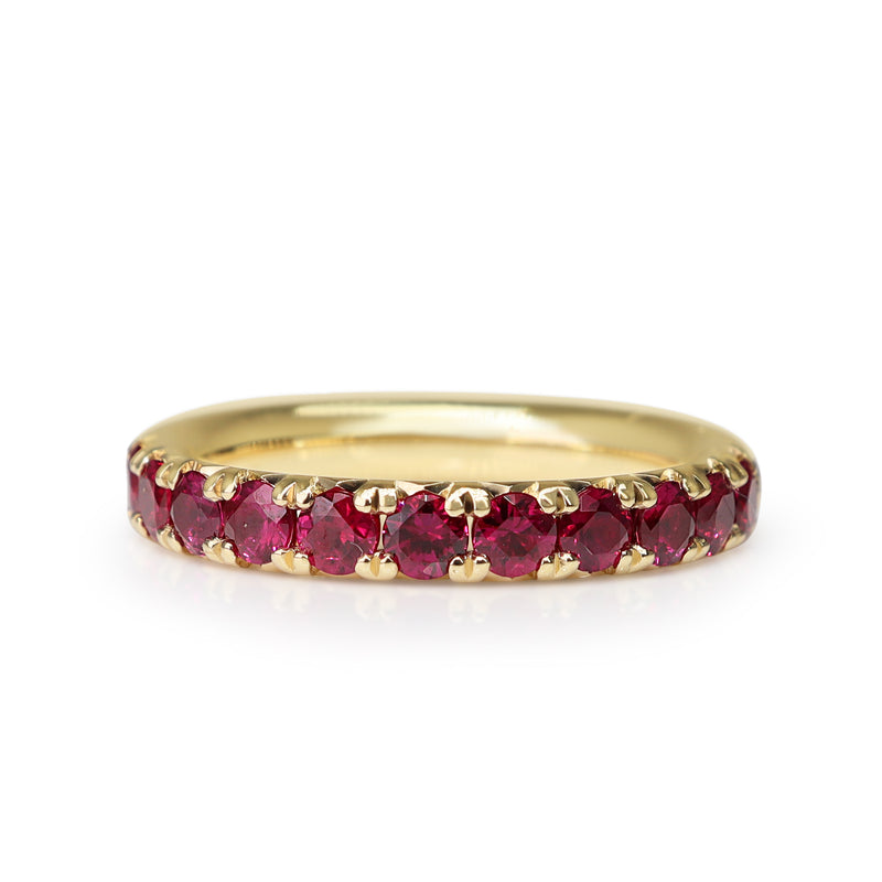 18ct Yellow Gold Ruby Band Ring
