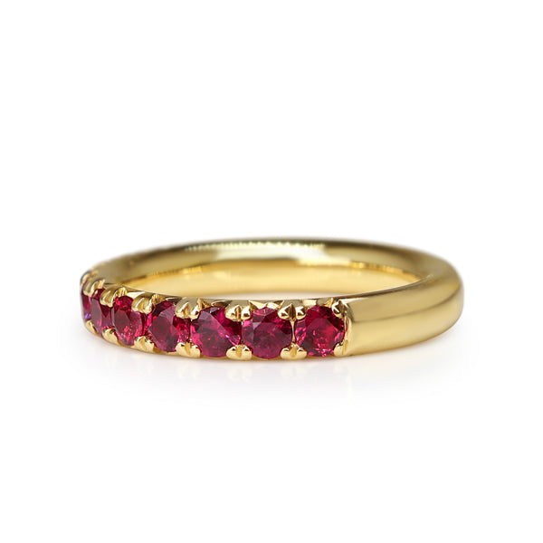 18ct Yellow Gold Ruby Band Ring