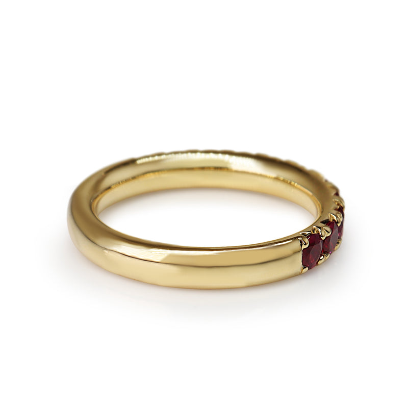 18ct Yellow Gold Ruby Band Ring