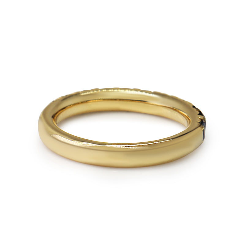 18ct Yellow Gold Claw Set Sapphire Band Ring