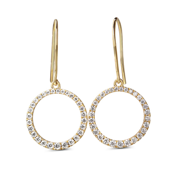 9ct Yellow Gold Graduated Diamond Circle of Life Earrings