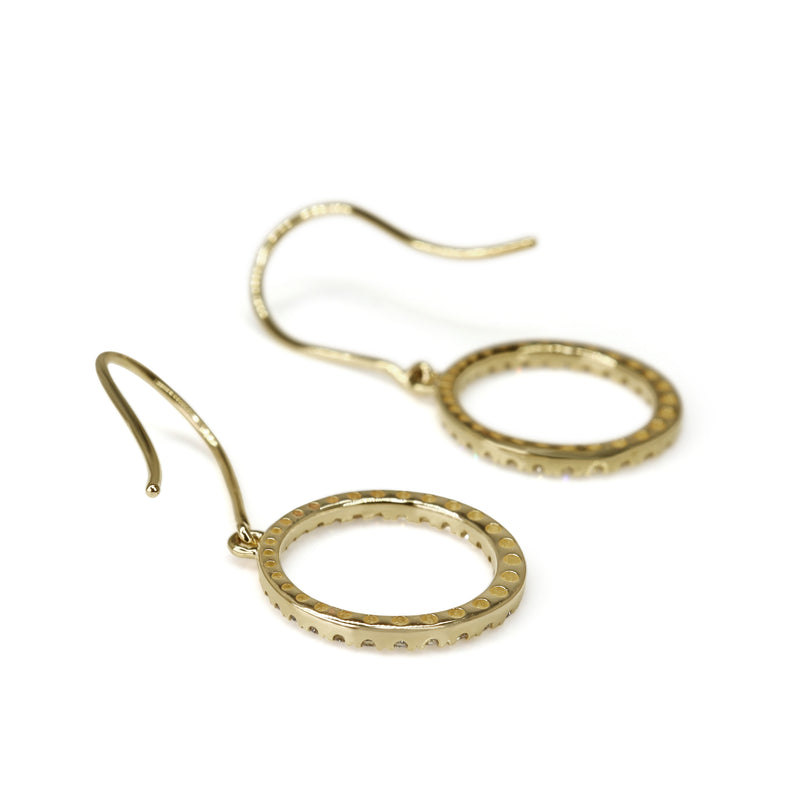 9ct Yellow Gold Graduated Diamond Circle of Life Earrings
