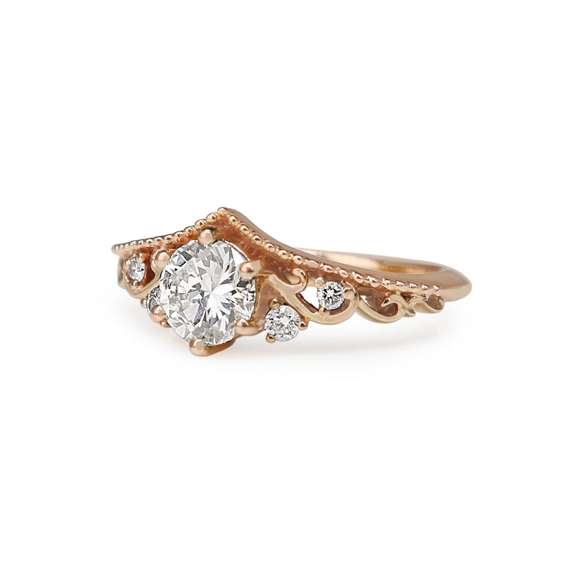 18ct Rose Gold Tiara Style Diamond Ring