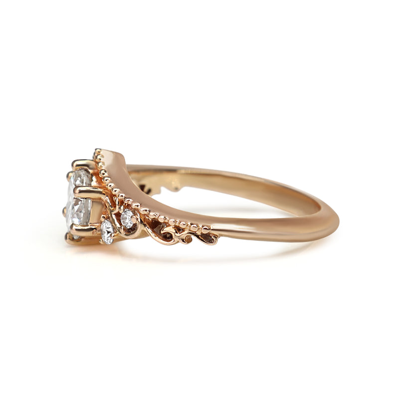 18ct Rose Gold Tiara Style Diamond Ring