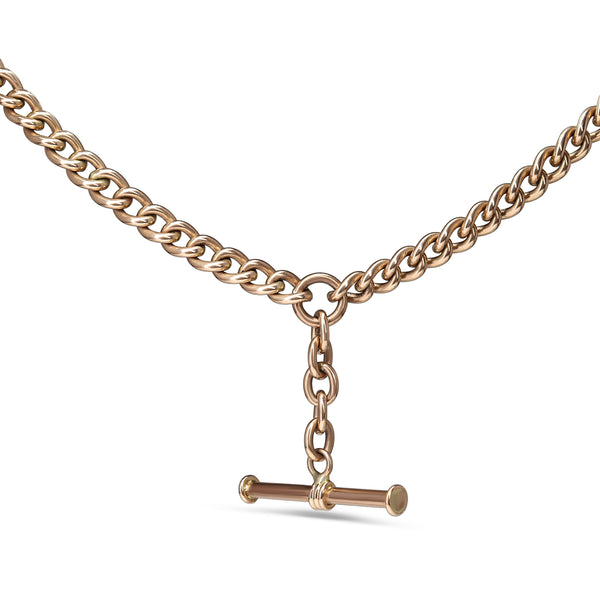 9ct Rose Gold Vintage Fob Chain Necklace