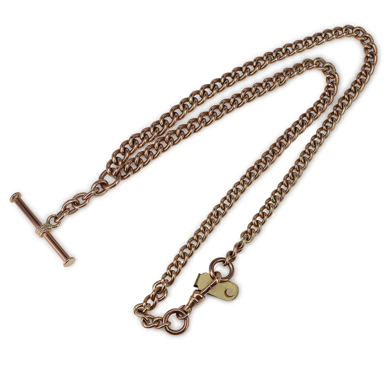 9ct Rose Gold Vintage Fob Chain Necklace
