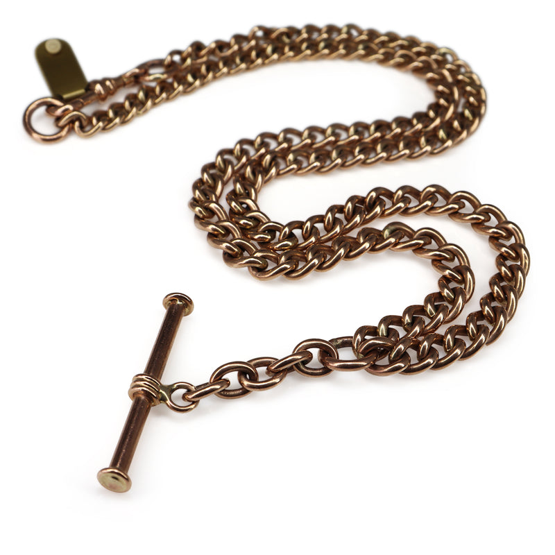 9ct Rose Gold Vintage Fob Chain Necklace