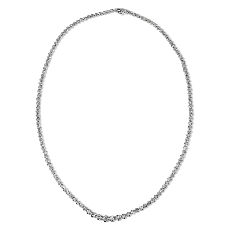 Platinum 3.00ct Graduated Diamond Tennis Necklace