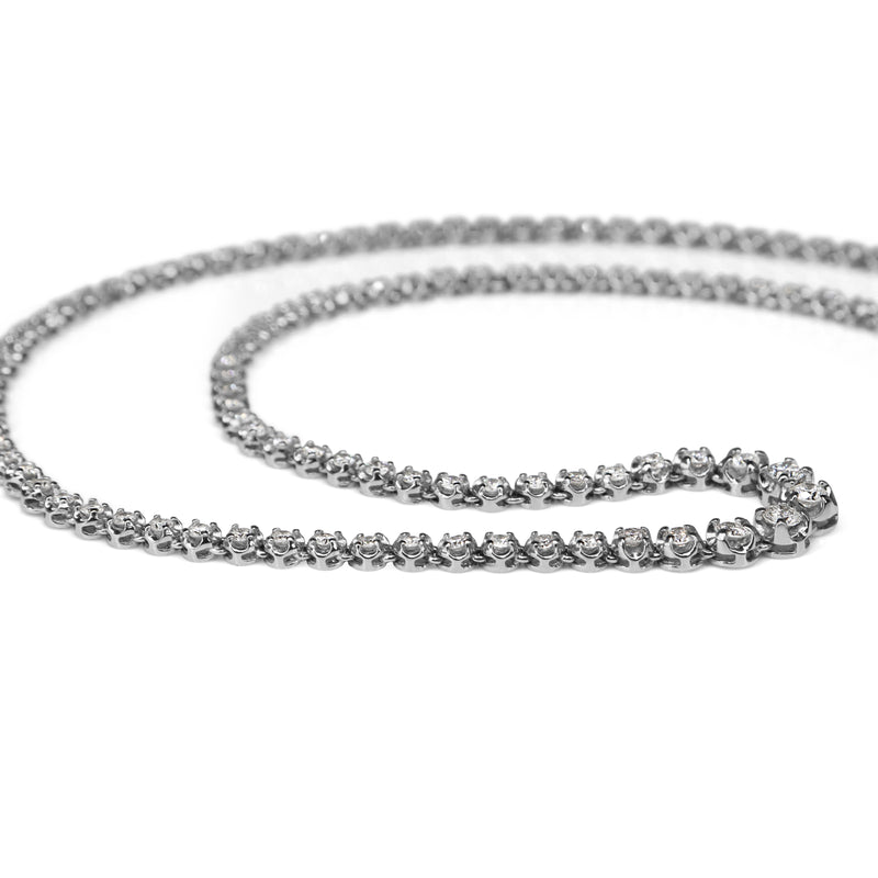 Platinum 3.00ct Graduated Diamond Tennis Necklace