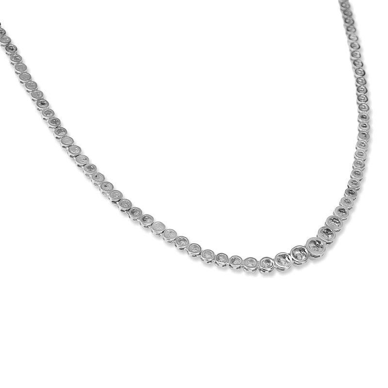 Platinum 3.00ct Graduated Diamond Tennis Necklace