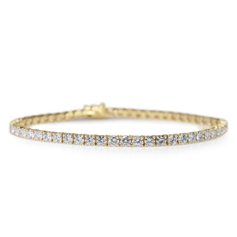 14ct Yellow Gold 6.45ct Lab Grown Diamond Tennis Bracelet