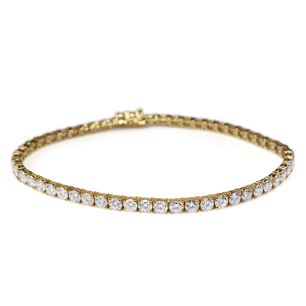 14ct Yellow Gold 6.45ct Lab Grown Diamond Tennis Bracelet