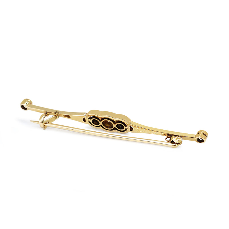 18ct Yellow and White Gold Old Cut Diamond Art Deco Brooch