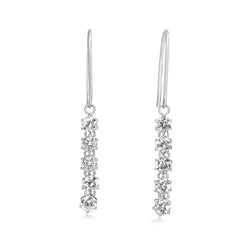 Platinum 1.00ct Diamond Drop Earrings