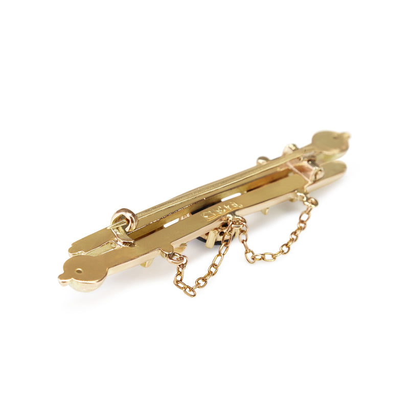 9ct Yellow Gold Antique Sapphire Brooch