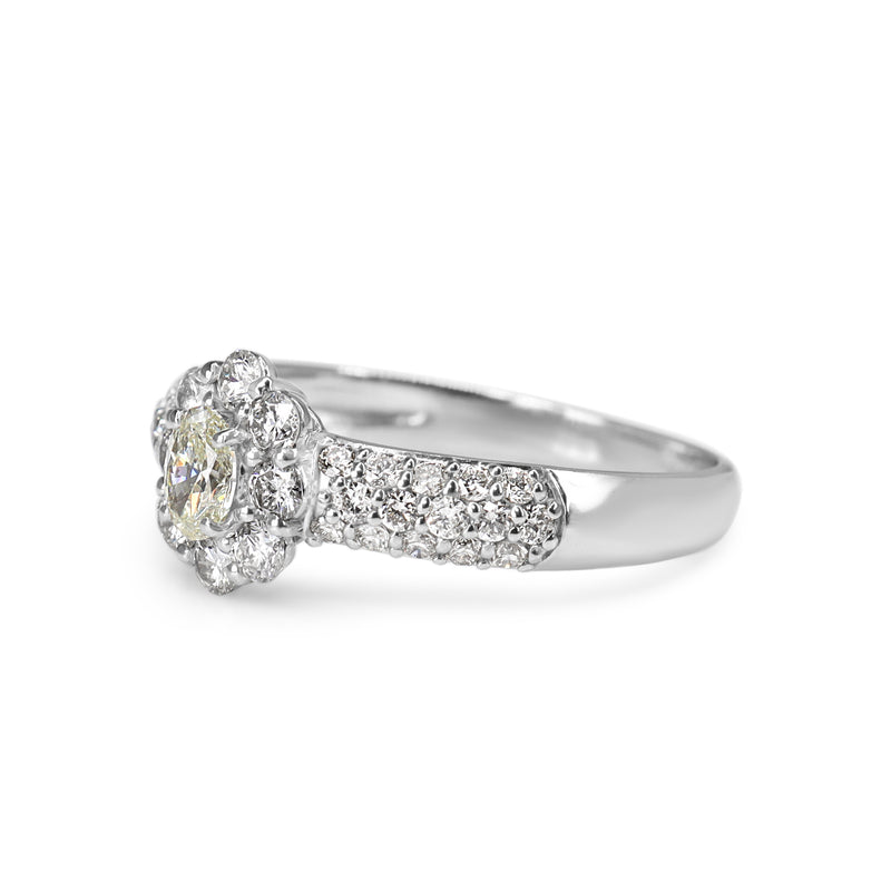 Platinum 1.00ct Diamond Cluster Ring