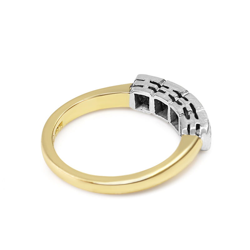 18ct Yellow and White Gold Vintage Style 4 Stone Diamond Ring