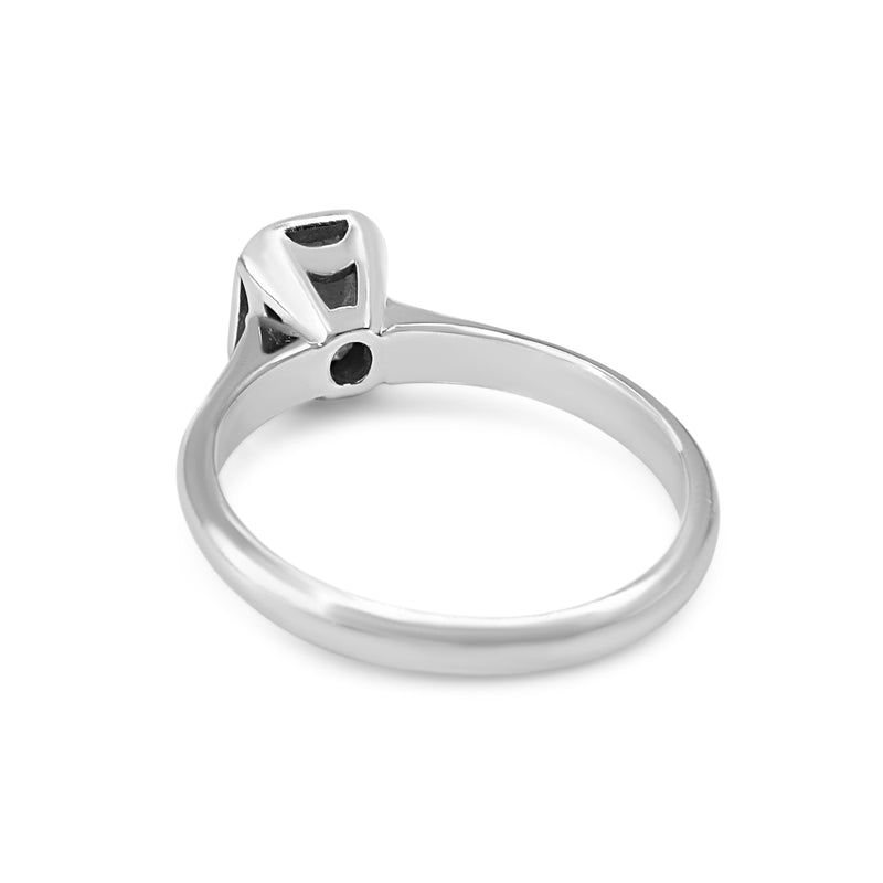 Platinum 1.00ct Emerald Cut Bezel Diamond Solitaire Ring