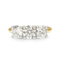 18ct Yellow and White Gold 3 Stone Diamond Ring