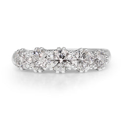 18ct White Gold Antique Style 5 Stone Diamond Ring