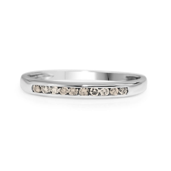 9ct White Gold Fine Channel Set Diamond Band