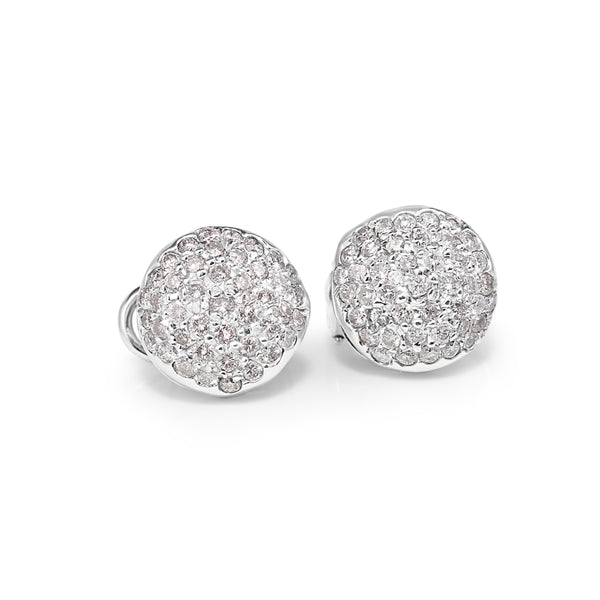 14ct White Gold Cluster Diamond Stud Earrings