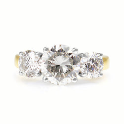 18ct Yellow and White Gold 3 Stone Diamond Ring