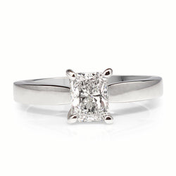 18ct White Gold Radiant Cut Diamond Solitaire