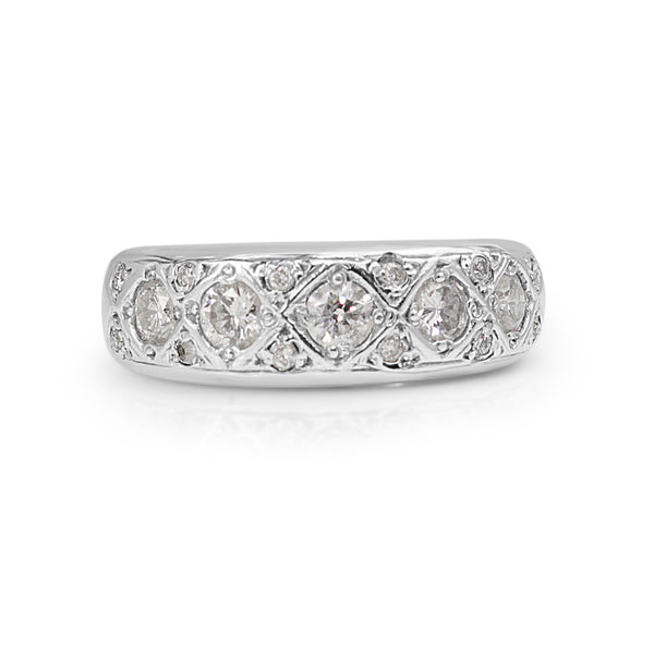 18ct White Gold Diamond Band Ring