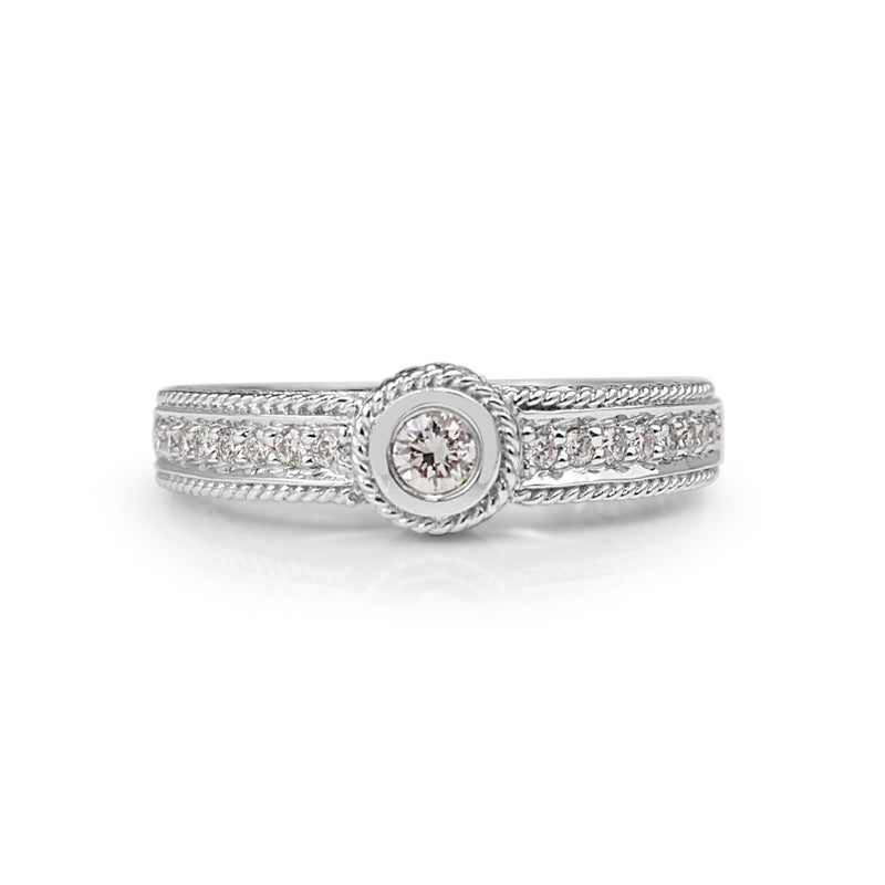 18ct White Gold Bezel Diamond Ring