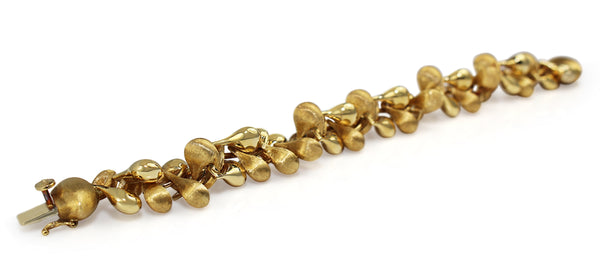 18ct Yellow Gold Fancy Link Bracelet with Polished and Satin/Matte Links