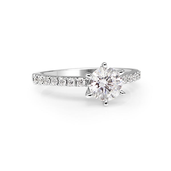 14ct White Gold 6 Claw Diamond Solitaire