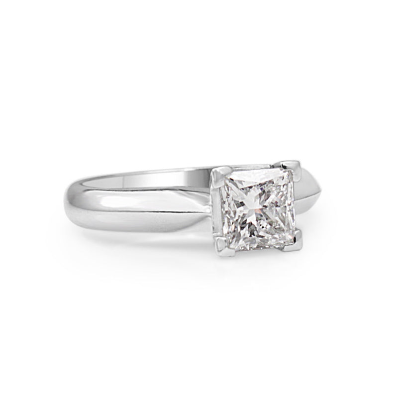 18ct White Gold Princess Cut Diamond Solitaire Ring