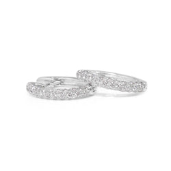 18ct White Gold Pavé Diamond Hoop Earrings