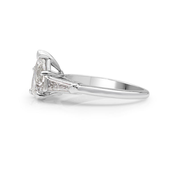 Platinum Pear Shape Diamond Ring