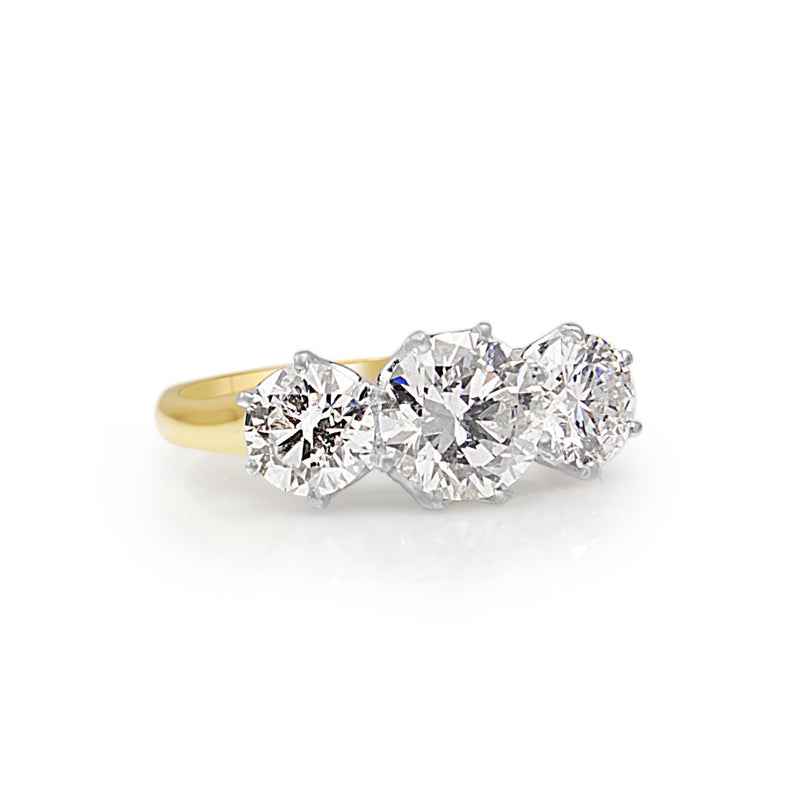 18ct Yellow and White Gold 3 Stone Diamond Ring