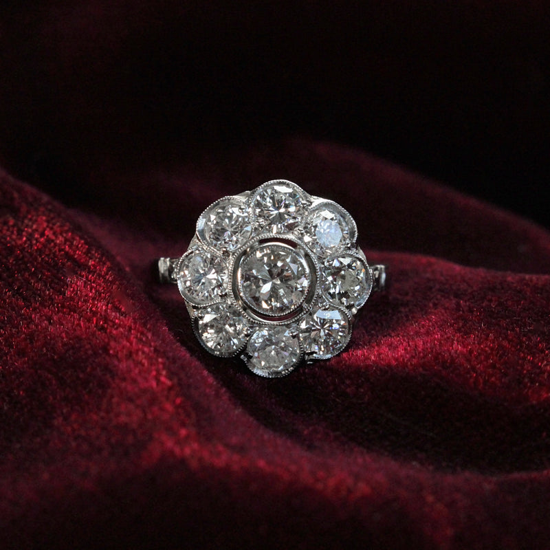 Platinum Diamond Daisy Ring