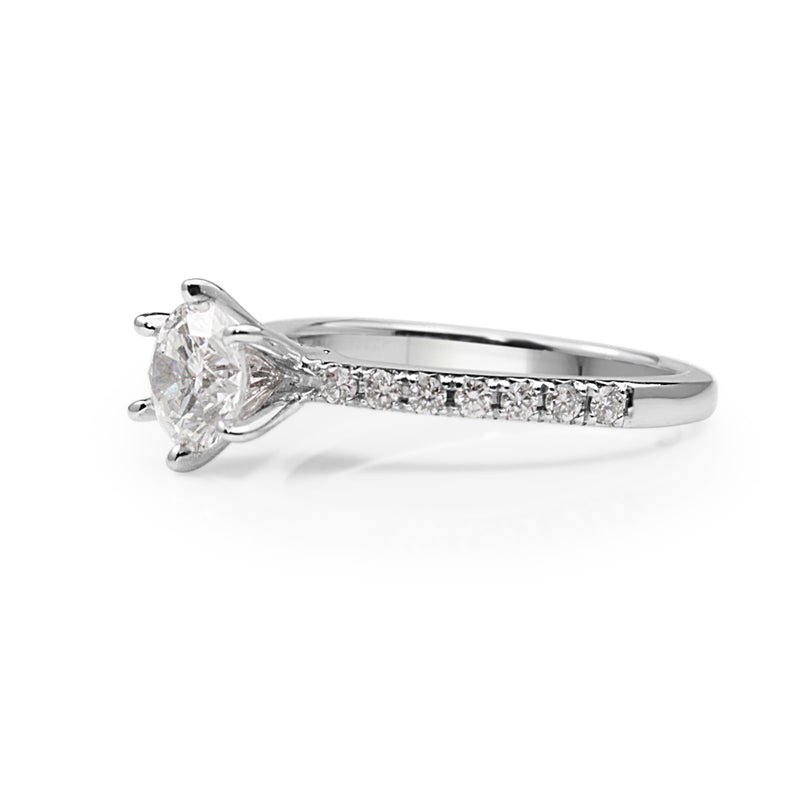 14ct White Gold 6 Claw Diamond Solitaire